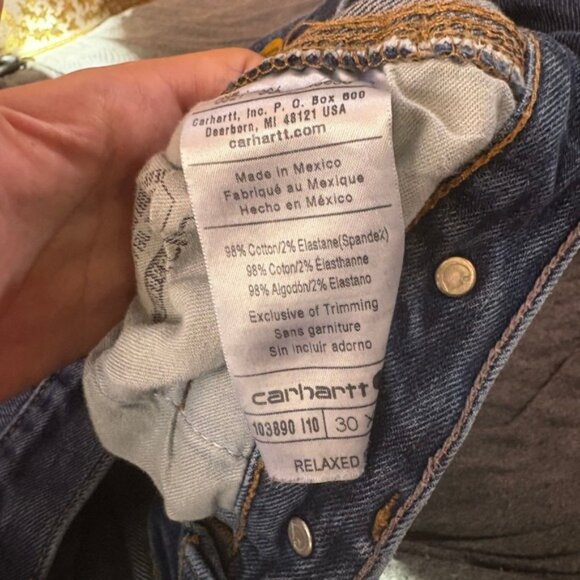 Carhartt Relaxed Fit Denim Carpenter Jeans Size 30x30 Menswear Blue Workwear - Picture 2 of 14